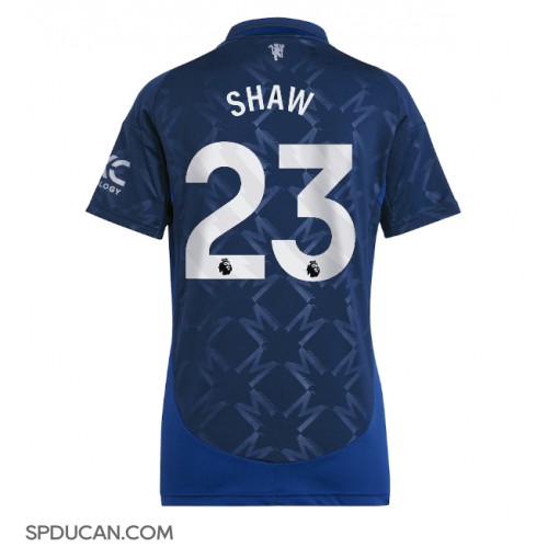 Zenski Nogometni Dres Manchester United Luke Shaw #23 Gostujuci 2024-25 Kratak Rukav